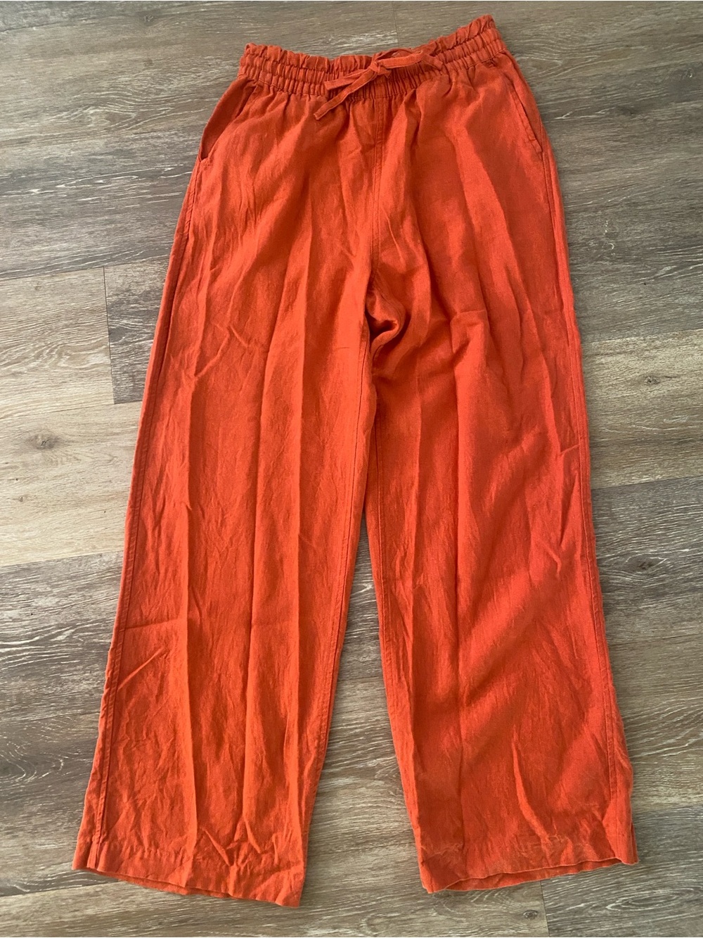 Verona linen blend pants orange baggy boho
